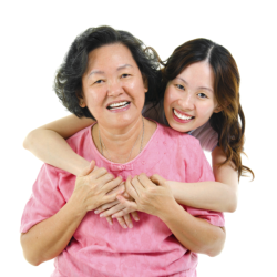 caregiver hugging a patient