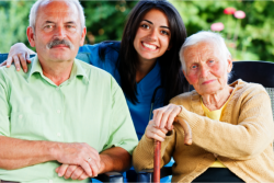 caregiver hugging 2 patient