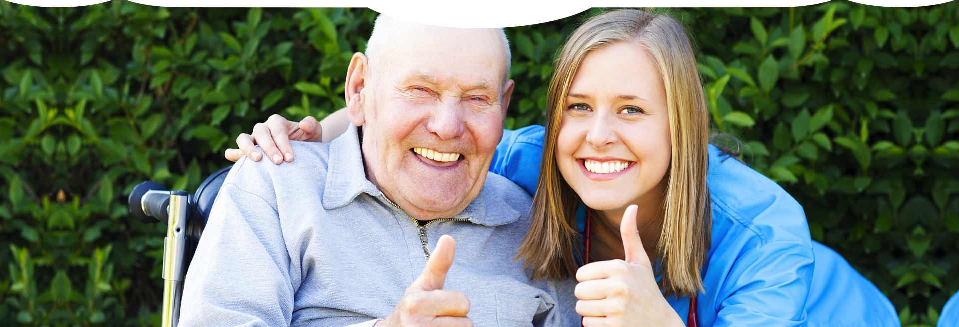 caregiver and patient doing a OK sign